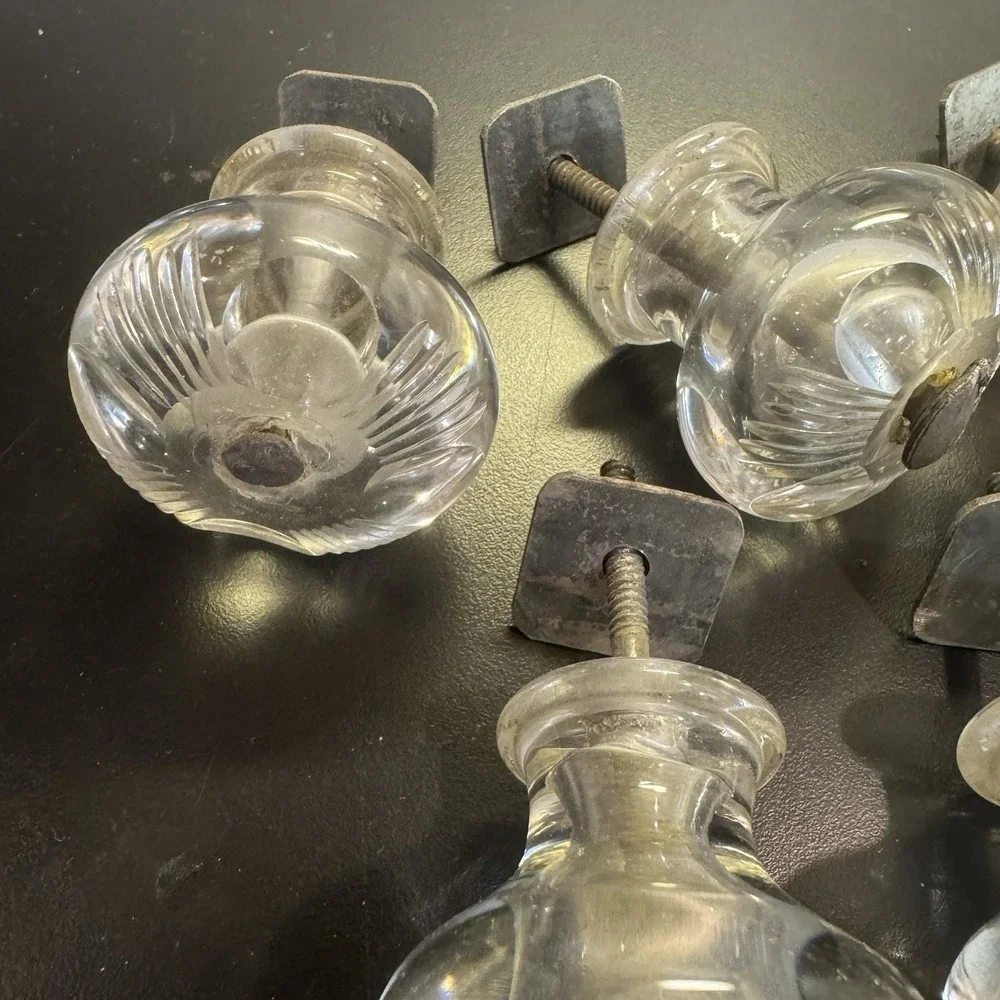 Vintage 2 Inch Round Glass Dresser‎ Drawer Knobs  1.5